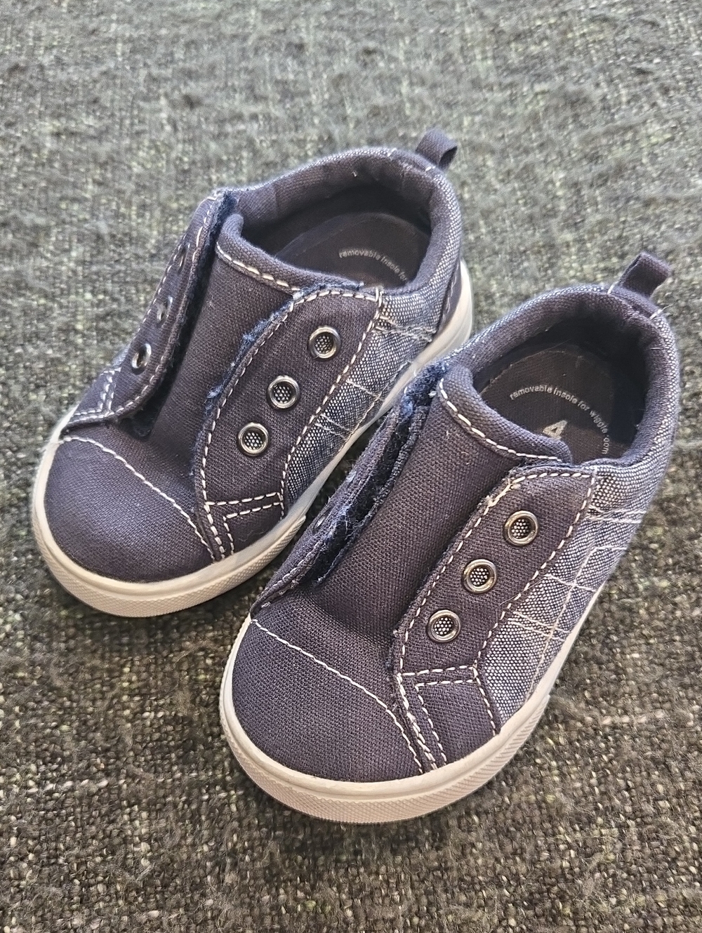 wonder nation Navy Slip-On Canvas Sneakers for Kids